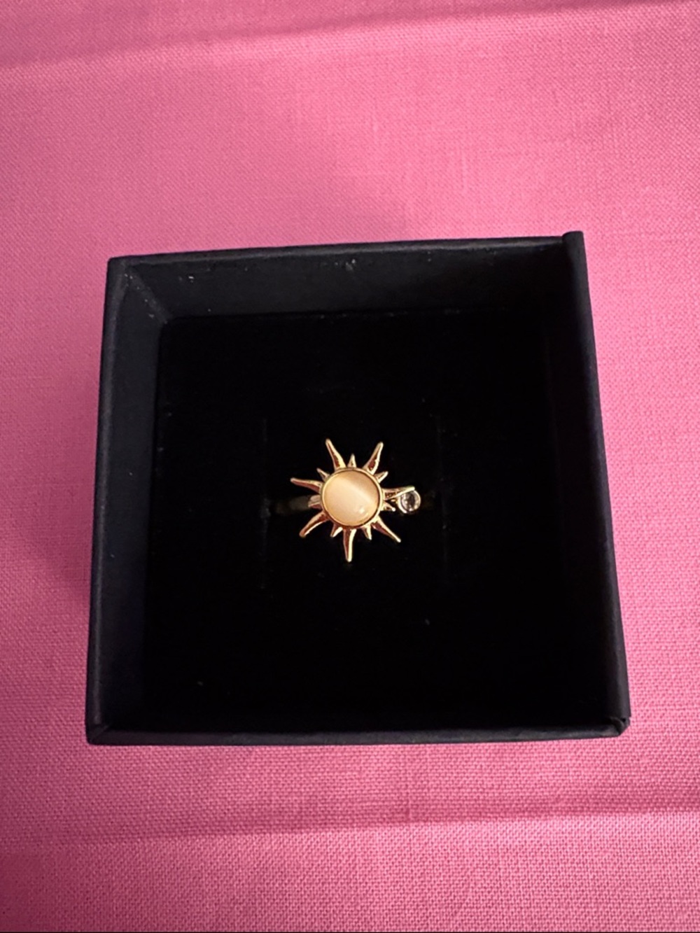 18k Gold Plated Spinning Sun Ring Size 6 - Picture 3 of 3